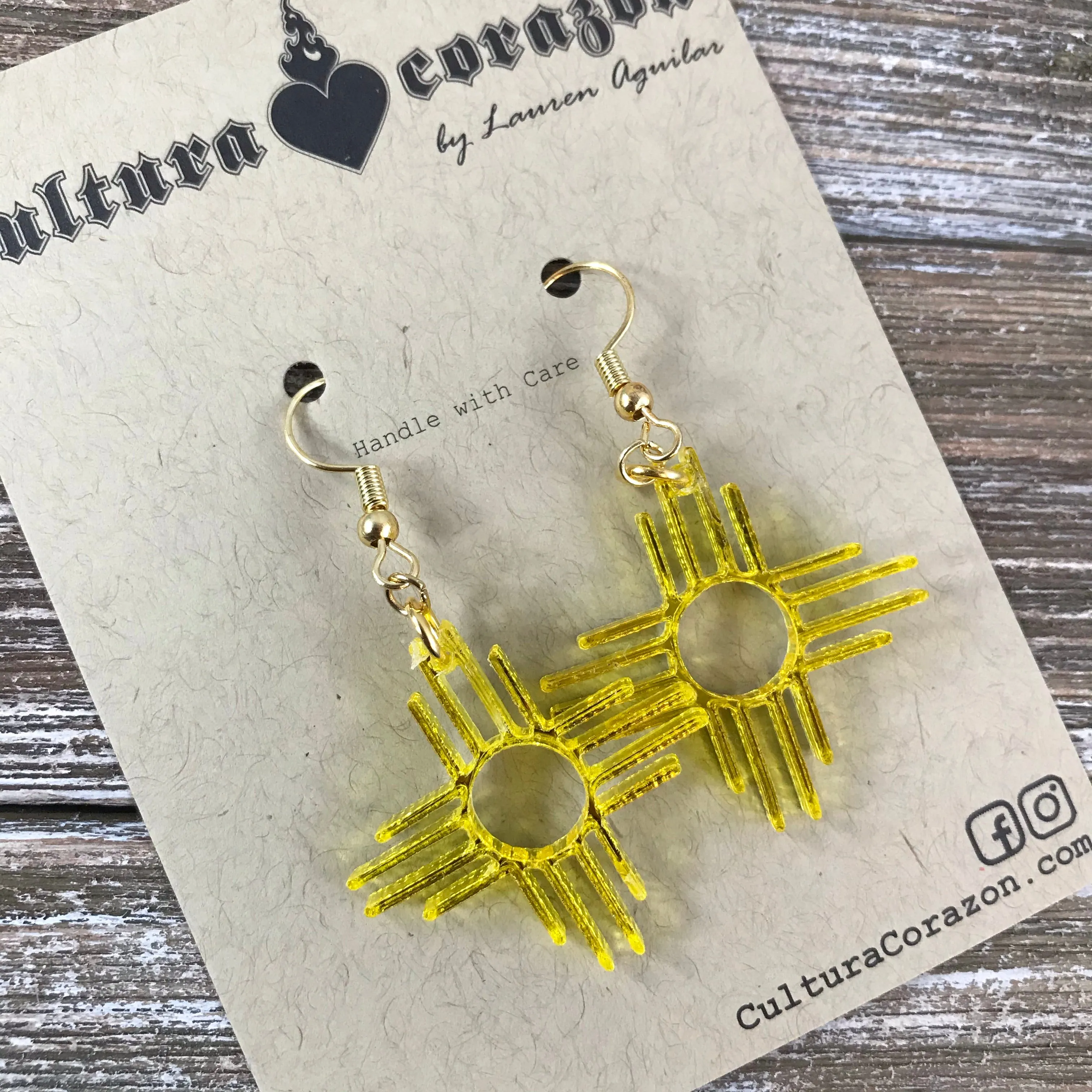 1.25 Zia Sun Symbol Earrings Style #1006