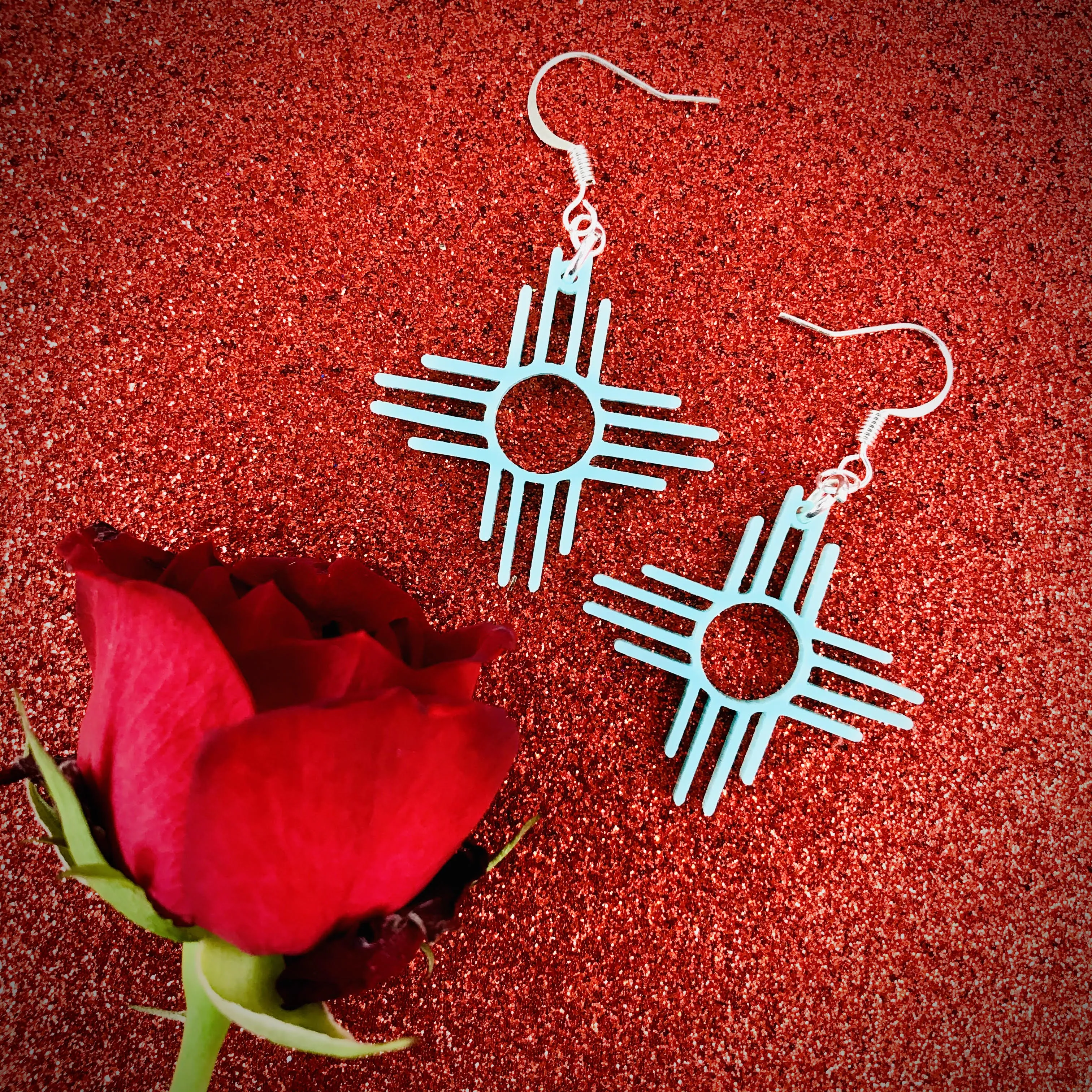 1.25 Zia Sun Symbol Earrings Style #1006