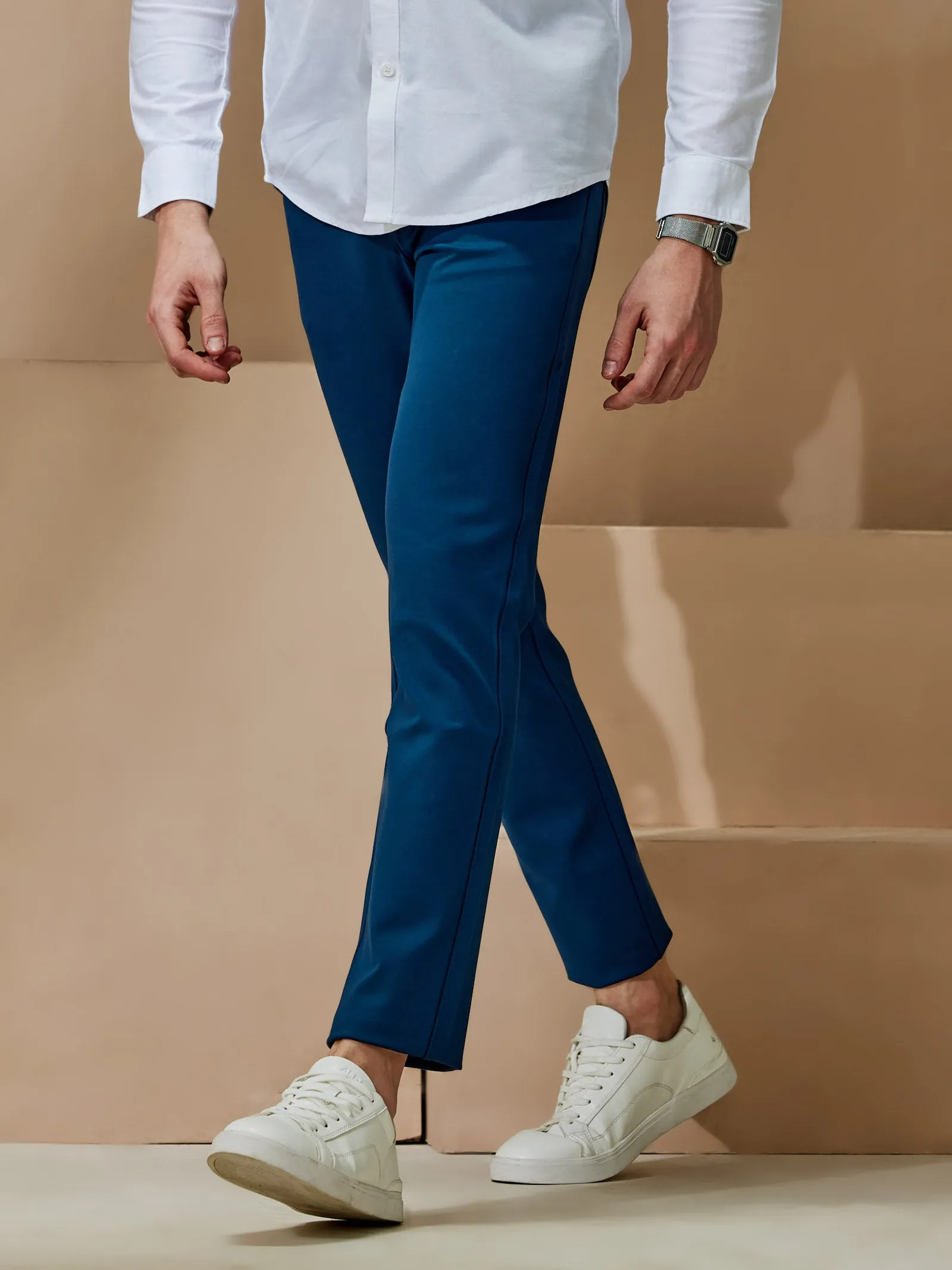 Blue 4-Way Stretch Trouser