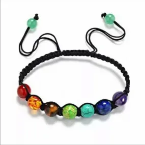 Bracelet - 7 Chakra Gemstone Woven Cord