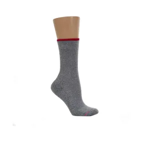 Dr. Motion Women's Compression Outdoor Crew Sock - Light Grey Marl