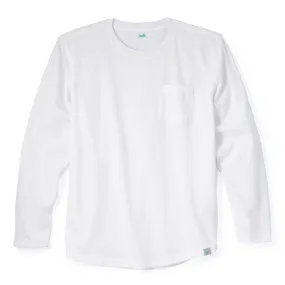 Everyday Long Sleeve Tee with Pocket in White