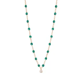 Gigi Supreme Classic 1 Diamond Necklace, Emerald, Rose Gold, 16.5"