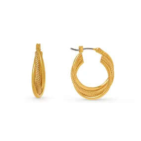 Interlocking Textured Small Hoop Earrings