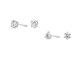 Lab-Grown Diamond 2ct. tw. Round Brilliant and Cushion Studs Set | White