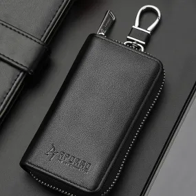 Leather Styles  Compact Key Organizer with Leather Cover and Keyring