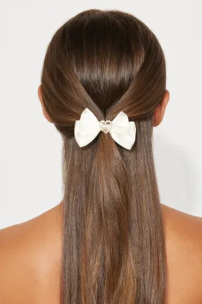 Love Like Mine Bow Hair Clip Set - Ivory