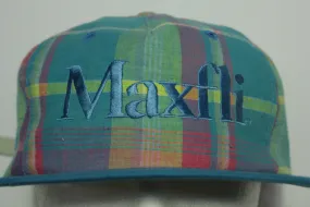 Maxfli Vintage 90's Plaid Golfing Trucker Snapback Adjustable Hat