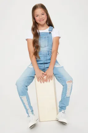 Mini In Town Denim Overalls - Light Wash