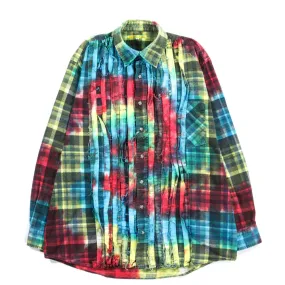 REBUILD BY NEEDLES RIBBON FLANNEL SHIRT TIE DYE - S (A)