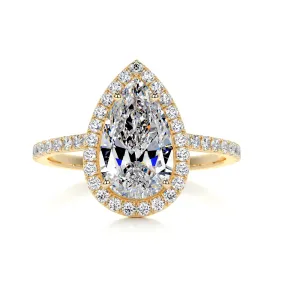 Sophia Moissanite & Diamonds Ring -18K Yellow Gold