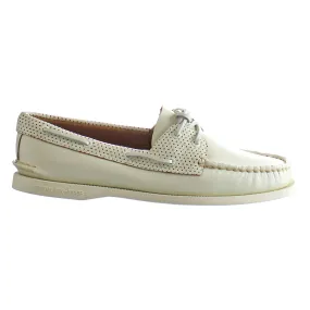 Sperry A/0 2-Eye Pin Perf Mens White Shoes