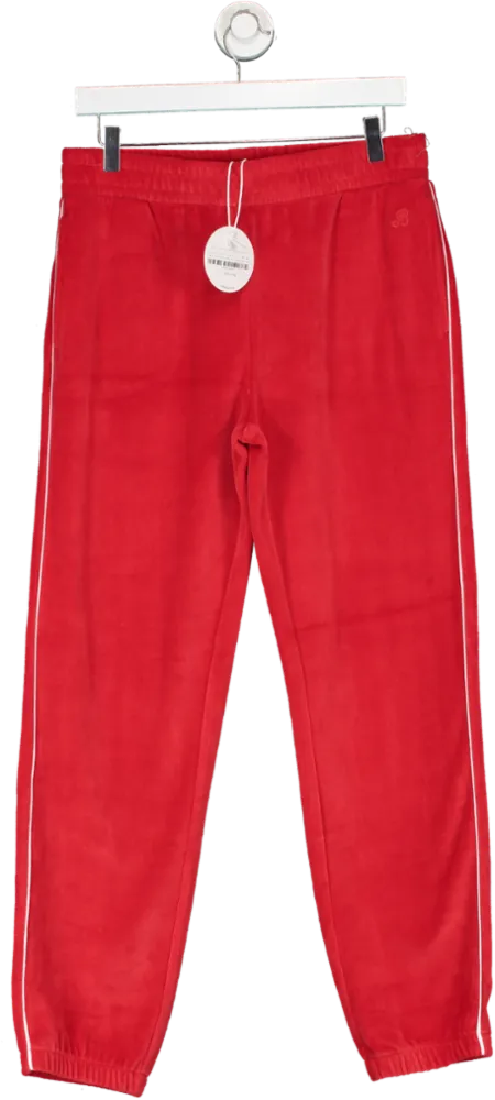 St Berts Red Mollie Classic Cinched Velour Sweatpant UK M