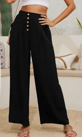 Stacy Wide Leg Pants | Black