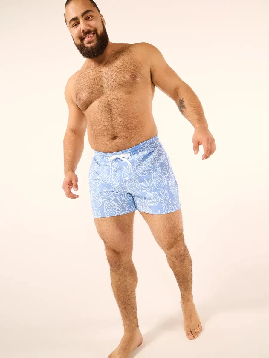 The Thigh-Napples 4" (Faded Lined Classic Swim Trunk)