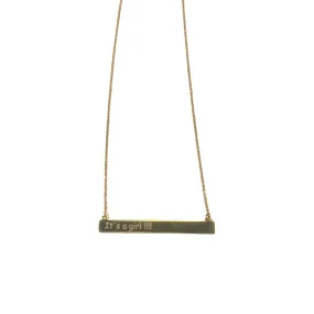 Vernus | I'ts a Girl Necklace | Gold Plated 925 Silver